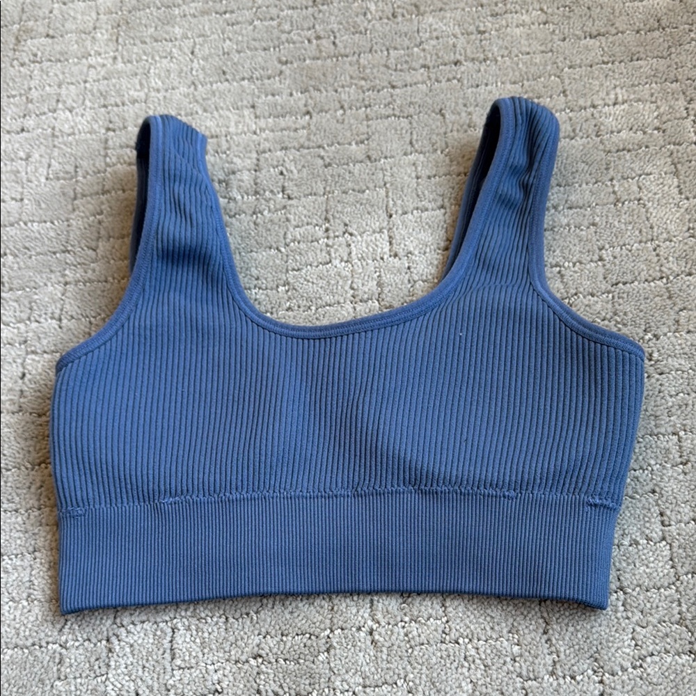 Aerie Blue Ribbed Sports Bra Size XS